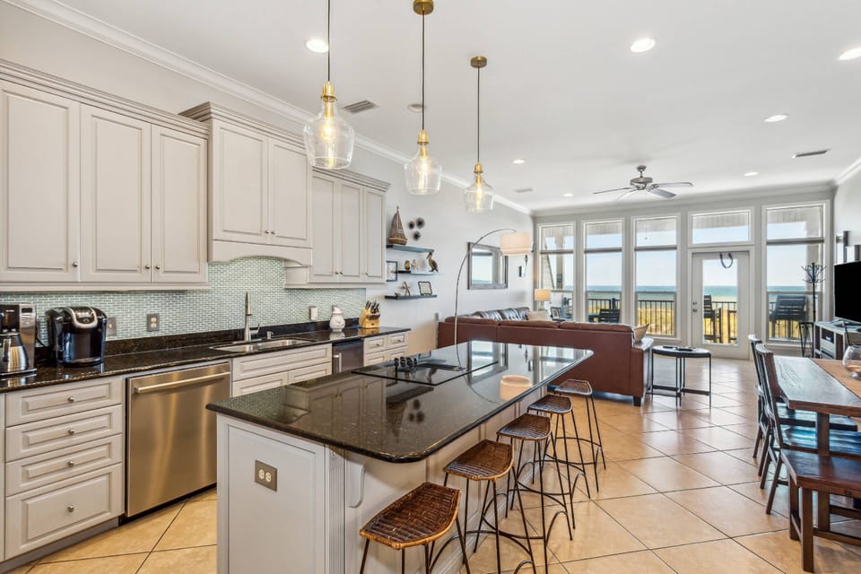 The fully equipped kitchen has everything you need to prepare the family feast