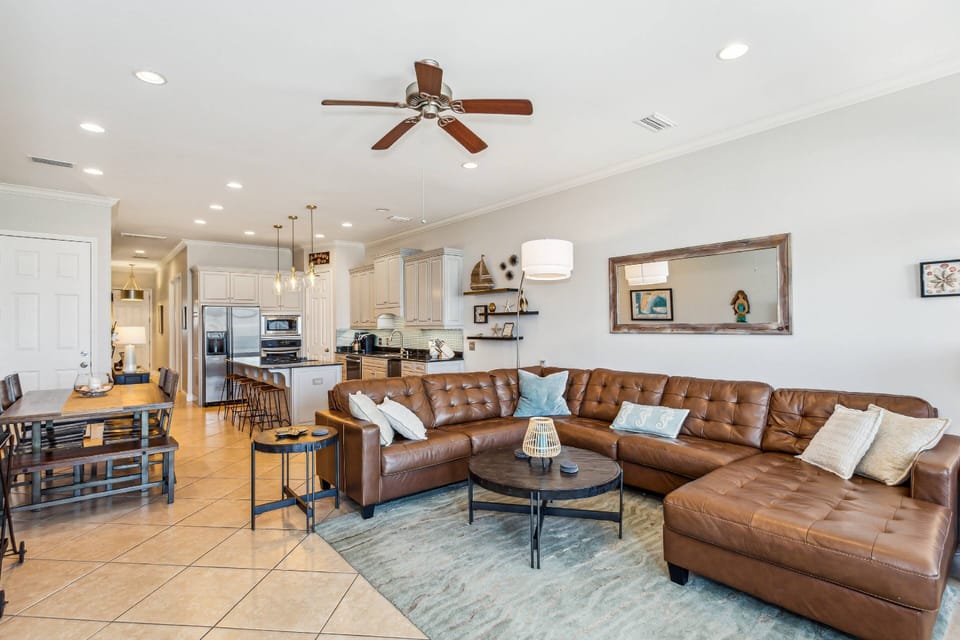 Open concept living, dining, and kitchen