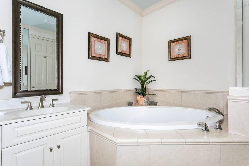 Huge jetted tub in the master bath