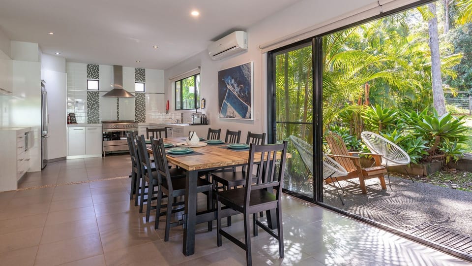Dining Area with Glass Doors to Patio