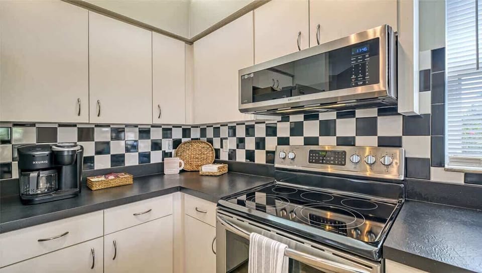 Kitchen with dual Keurig coffee maker