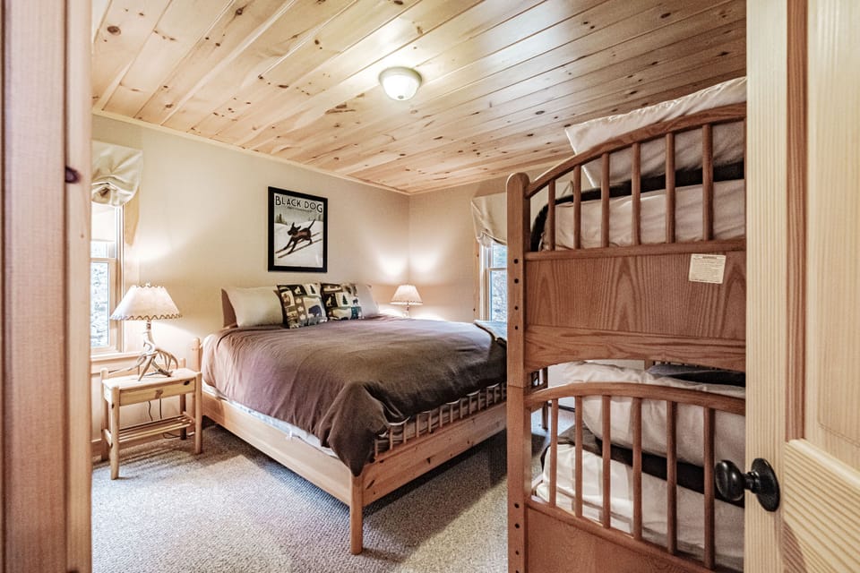 Main floor King with twin bunks