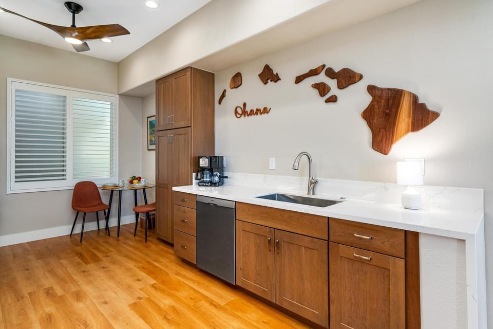Full kitchen with modern appliances