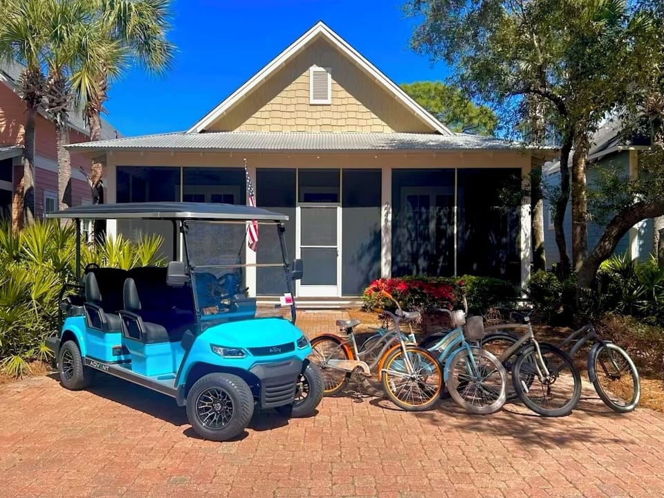 Explore the resort property on our new golf cart and bikes!