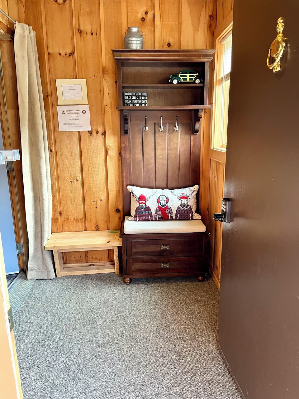 Mud Room for easy storage of skis and coats.
