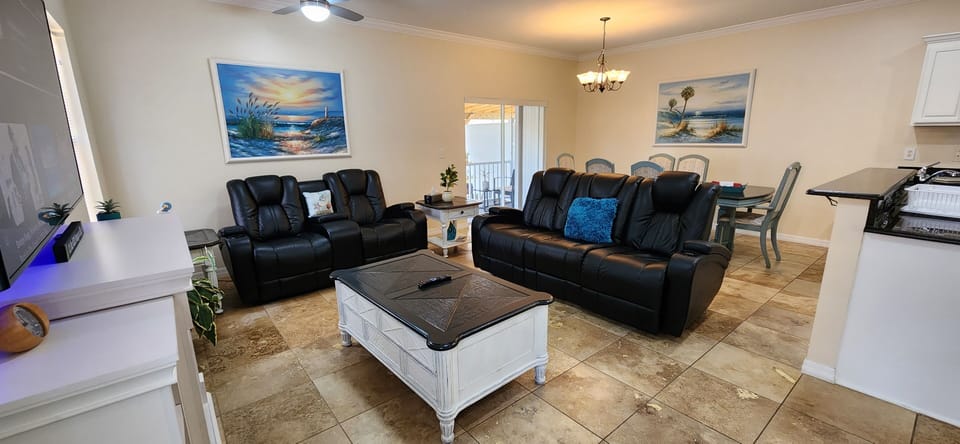Comfy recliners in the living room & Smart TV
