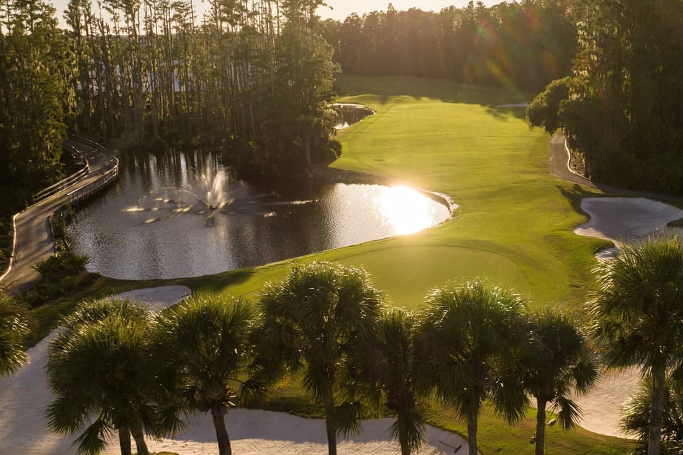 Play on beautifully maintained fairways framed by natural landscapes, water features, and stunning Florida sunshine.