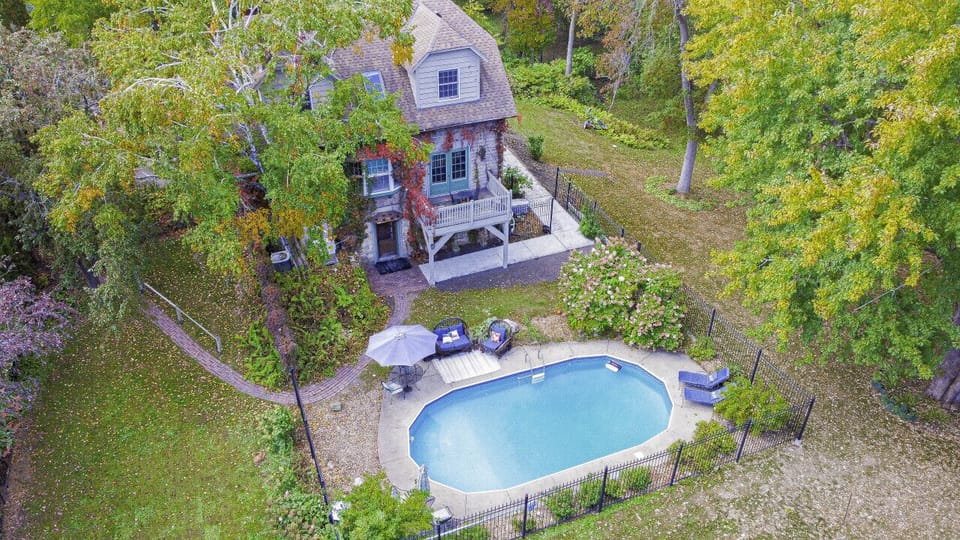 Pool and backyard view