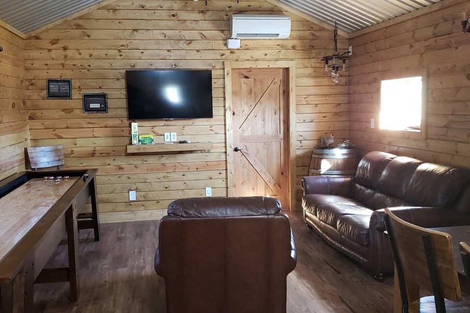 Living area in Barn Loft with shuffleboard table