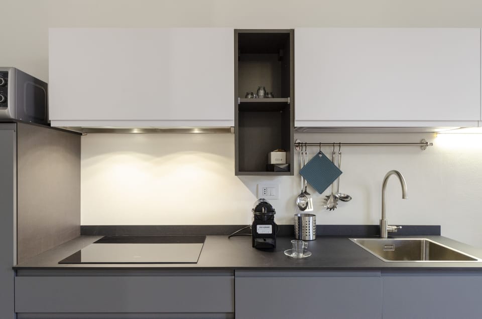 Apartment, 1 Double Bed with Sofa bed, City View | Private kitchen | Fridge, microwave, stovetop, dishwasher