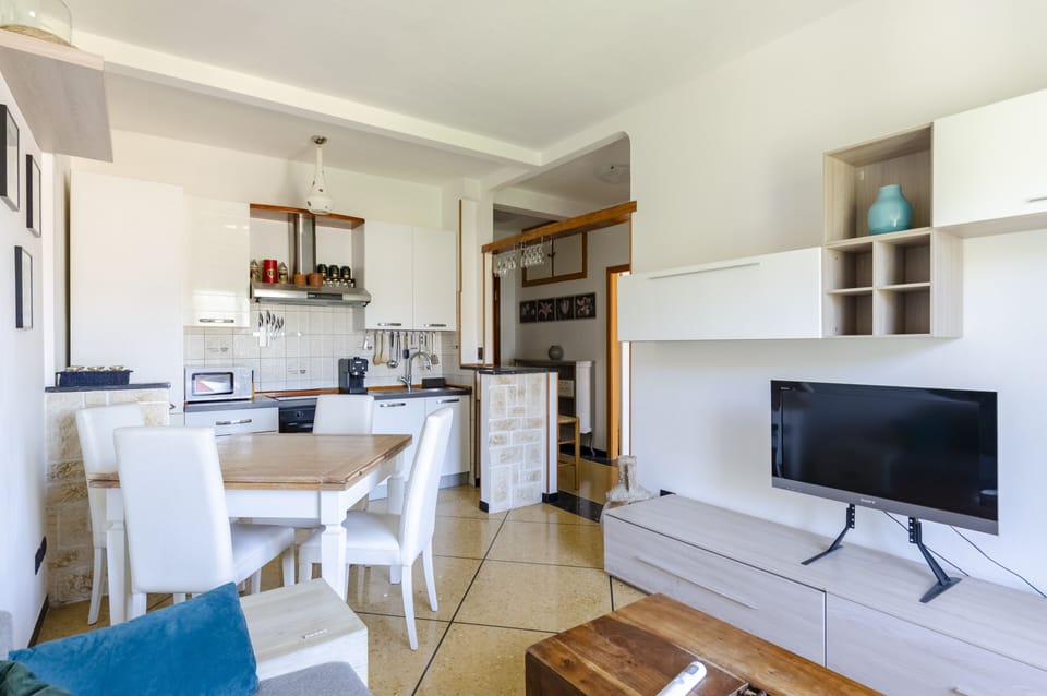 Apartment, 1 Double Bed with Sofa bed, Terrace, Mountain View | Living area | 32-inch flat-screen TV with cable channels, TV