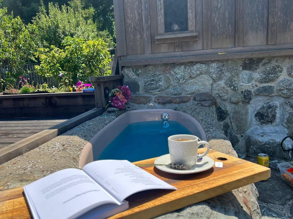 Outdoor spa tub