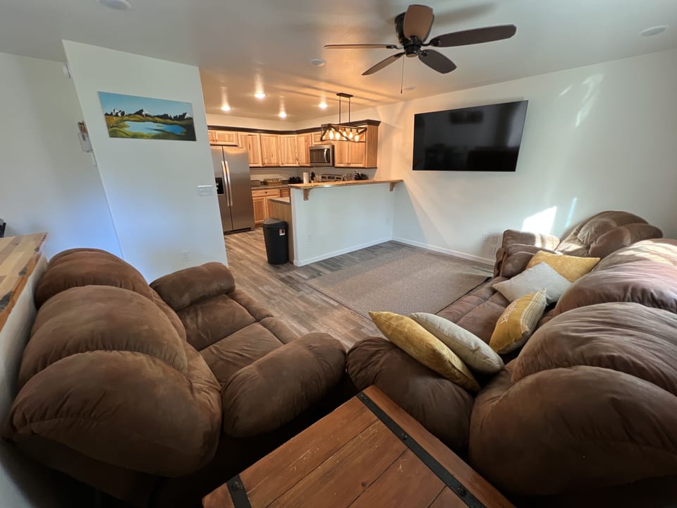 Living room with 65” TV