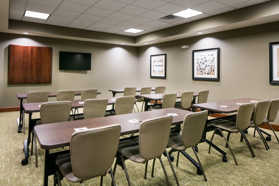 Meeting rooms are available.