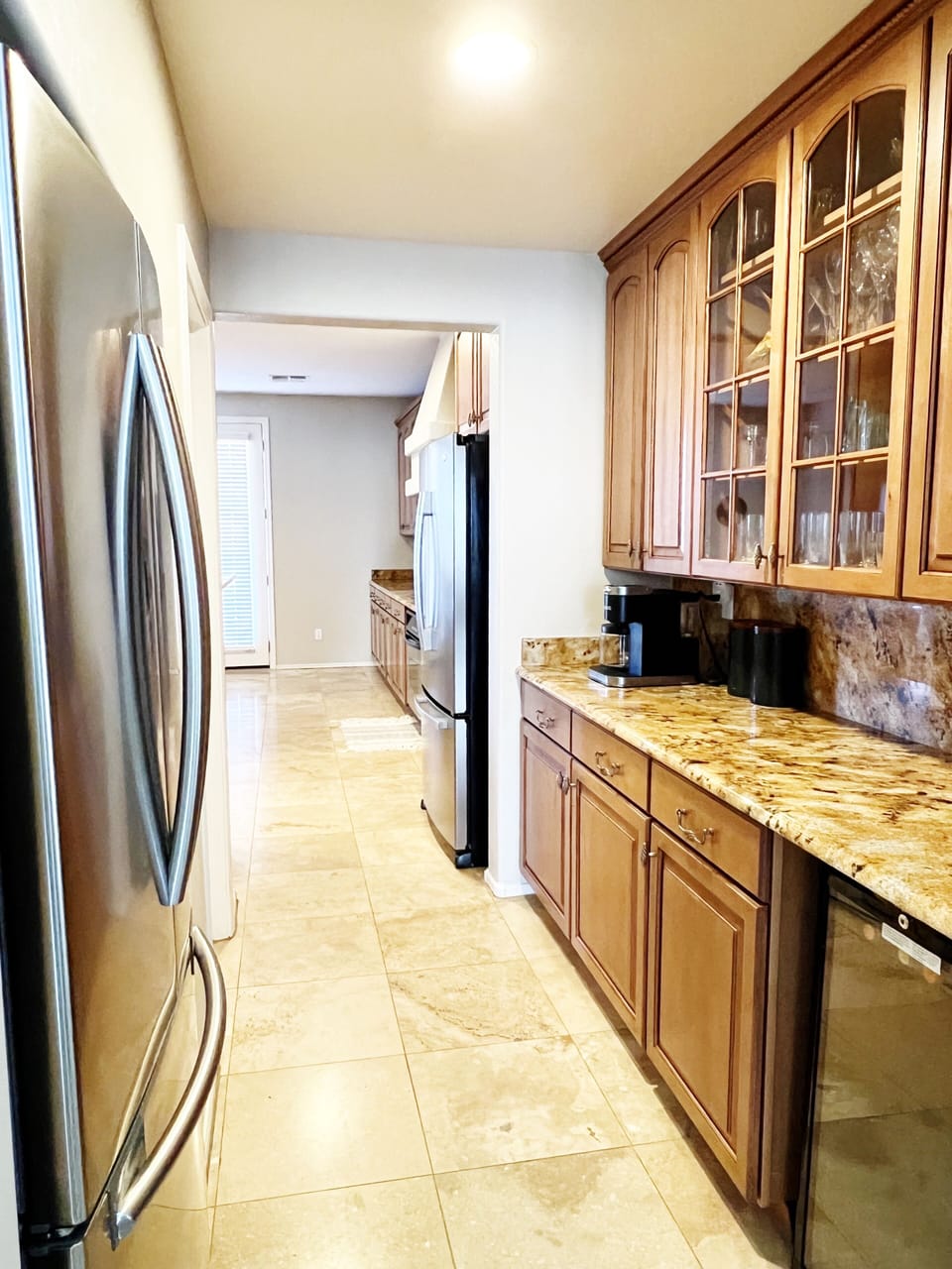 Butler’s pantry with coffee bar and wine fridge 