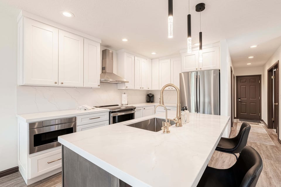 Fully Furnished Kitchen with Stainless Steel Appliances