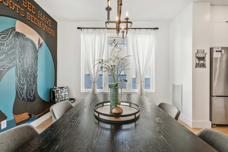 Dining table ideal for daily meals and lively conversations.