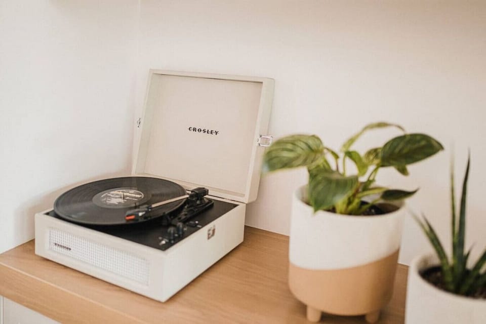 For some nostalgic fun, try the record player.  We provide a handful of our favorites - Johnny Cash, Crosby, Stills, Nash & Young, John Denver, the Beatles, Chris Stapleton.  If you have something else in mind, Lou`s Records is just down the block, and th