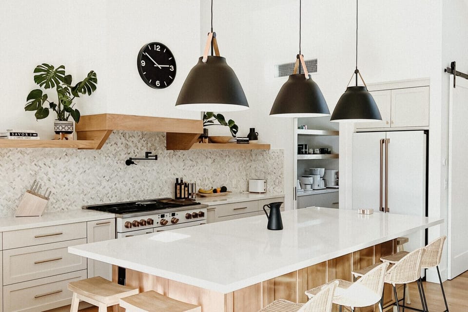 Imagine preparing a delicious meal in this kitchen with fresh produce from the farmers market, while enjoying a glass of wine + listening to your favorite playlist on the Sonos ceiling speakers, with your favorite people playing a board game nearby.