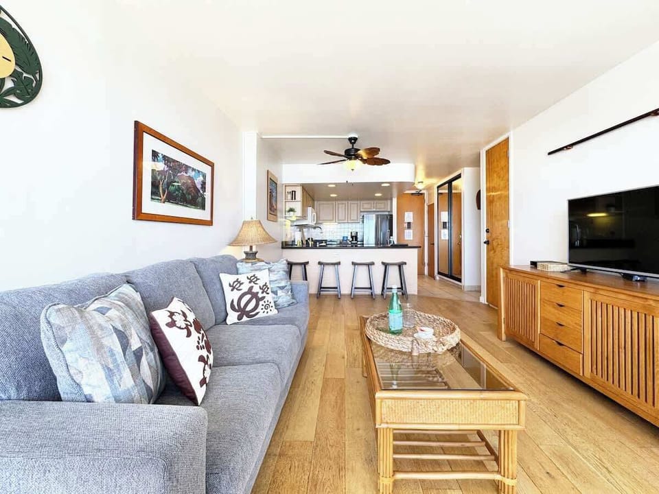 Enjoy the ultimate entertainment experience with our 43" smart TV in the living room,