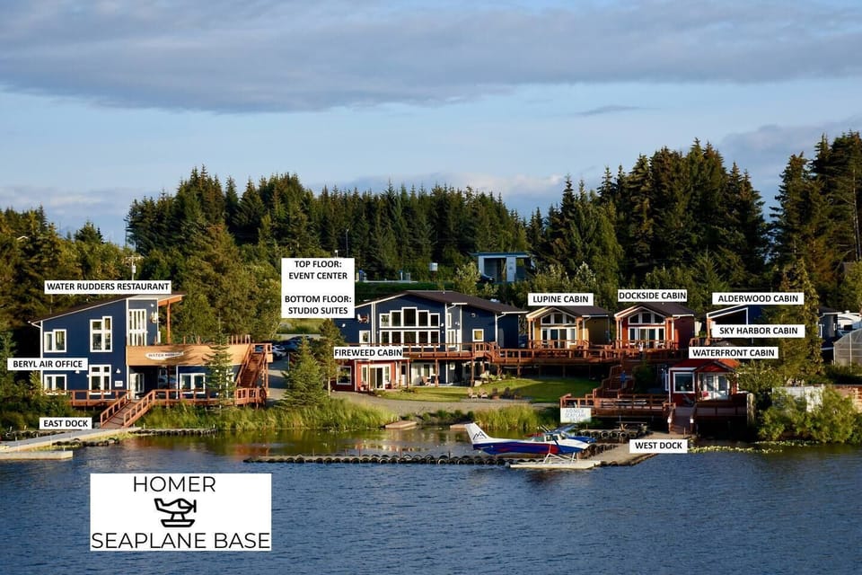 The Homer Seaplane Base. We are a full-service lodging, dining, and event facility located on beautiful Beluga Lake, Homer’s only fully functioning seaplane base.