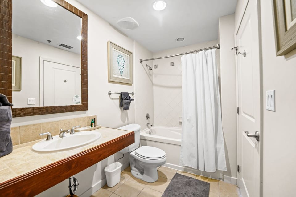 Bathroom- Shower, Tub, Towels, Soap, Shampoo, Conditioner, Body Lotion