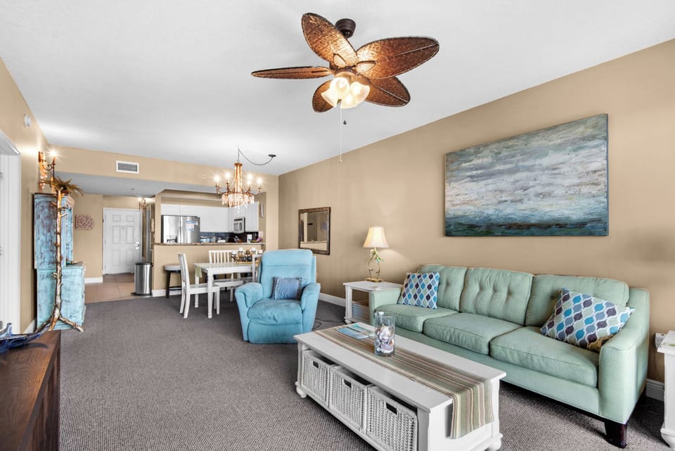 Living room to kitchen view