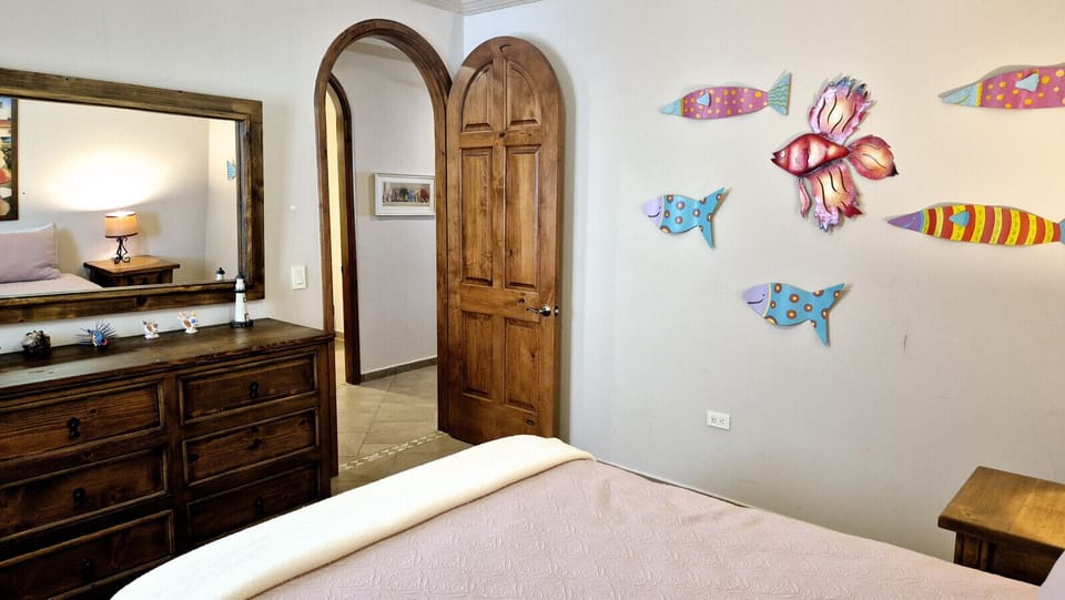 Dresser and closet in guest bedroom