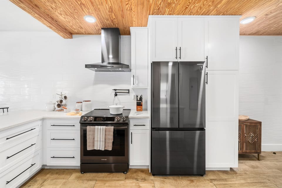 Sleek kitchen design with stainless steel appliances