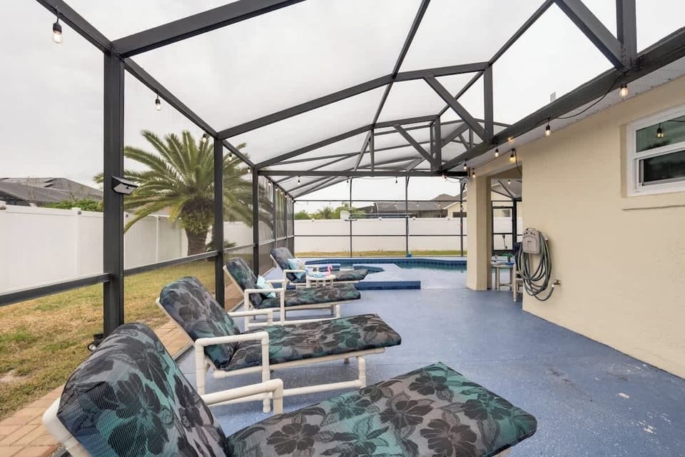 There is total privacy at our pool area. You will never see a neighbor no matter what time of day or night you choose to use the pool, hot tub or pool deck.  The grilling fun can happen here just to the left outside of the viewing area of this photo.
