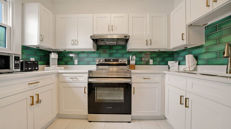 Stocked kitchen.