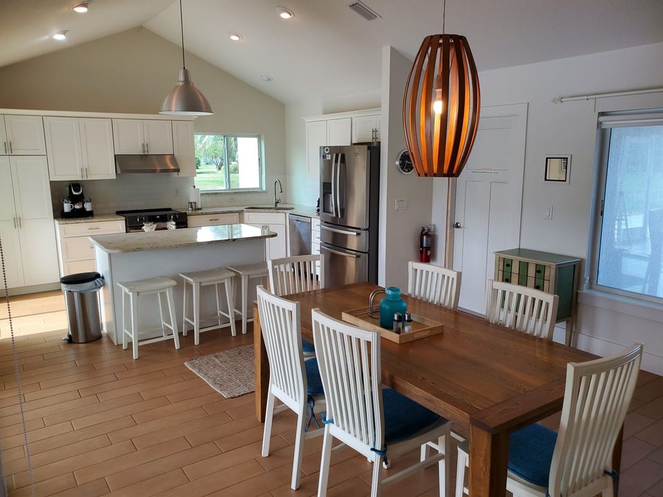 Dining room and kitchen