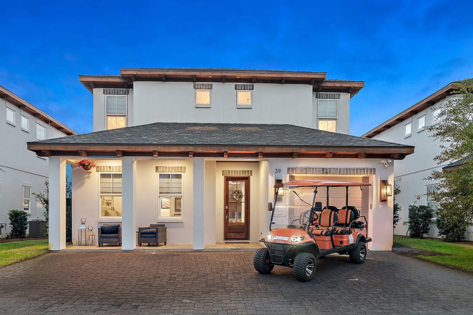 Welcome to MAGNOLIA RETREAT! your beach home base—stylish inside and out, and yes, the golf cart’s ready to roll.