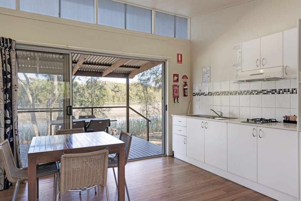 Fridge, microwave, cookware/dishes/utensils