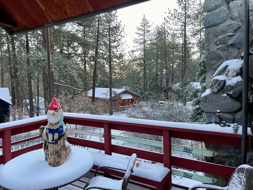 The view of the lodge from my front porch in February!