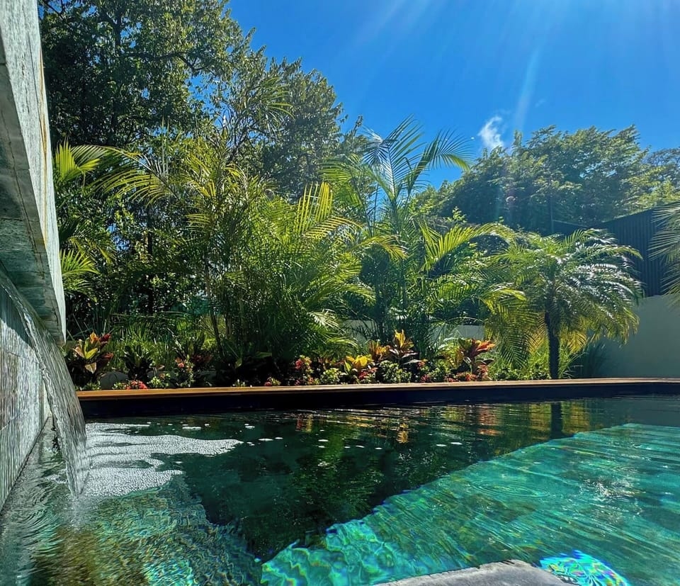 Dive into the spectacular infinity pool at this Playa Langosta vacation rental. Perfectly situated where luxury villas meet the tropical beauty of Tamarindo Costa Rica, offering the ultimate beachfront resort-style experience.
