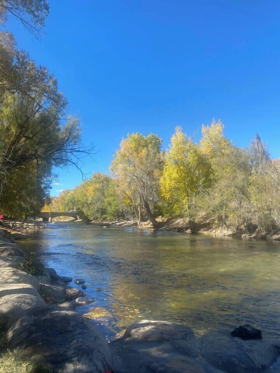 Enjoy the 2 minute walk to the bridge and enjoy the beautiful sounds of the Arkansas River. 