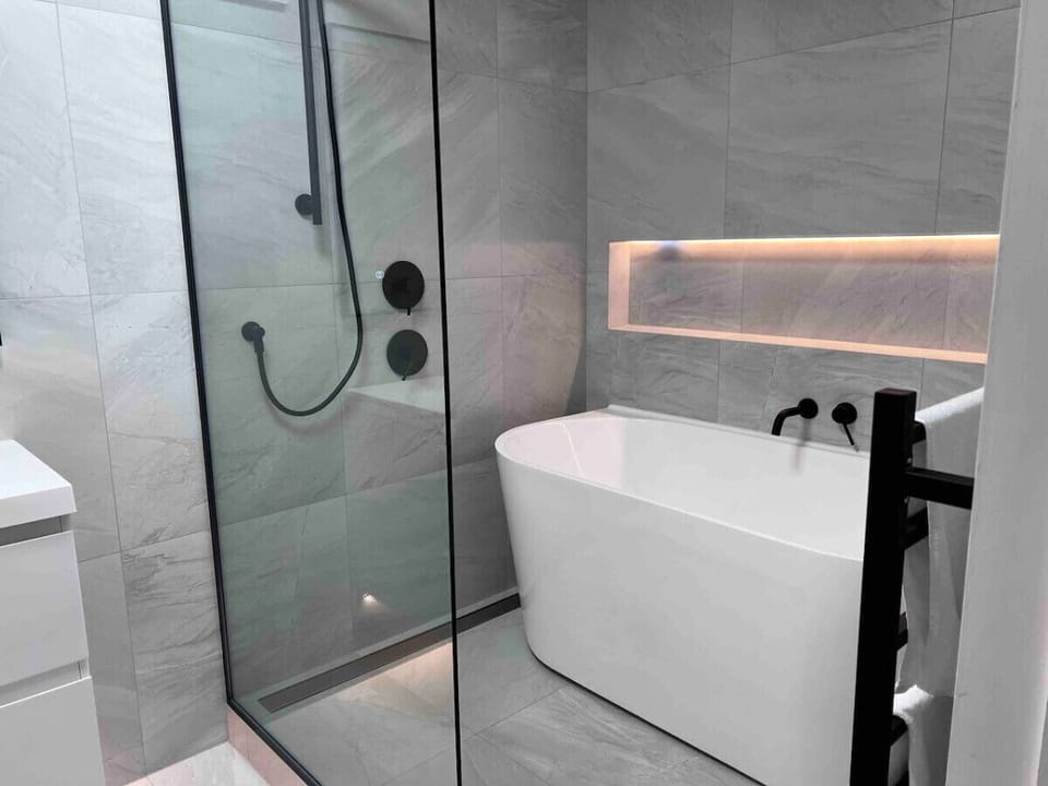 Downstairs bathroom - deep freestanding bath