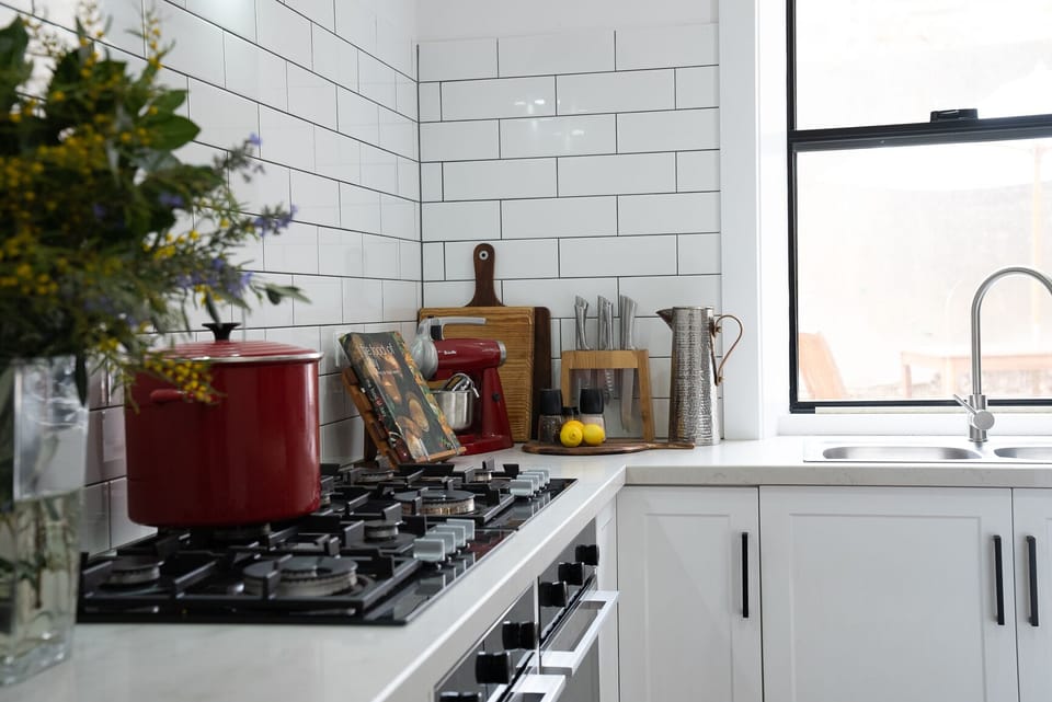 Shared fridge, microwave, espresso maker, coffee/tea maker