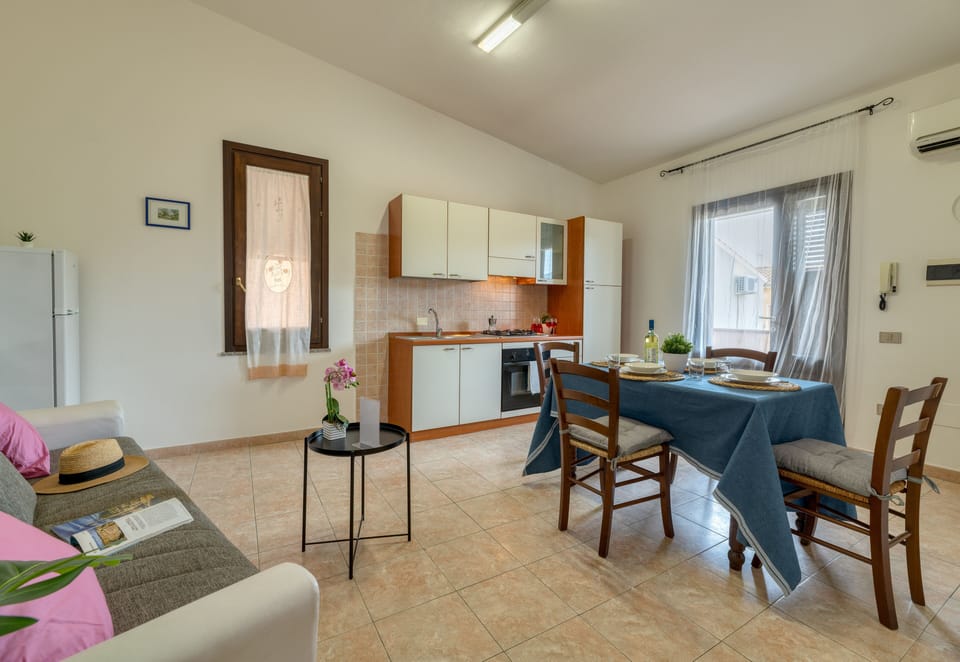 Full-size fridge, microwave, oven, espresso maker