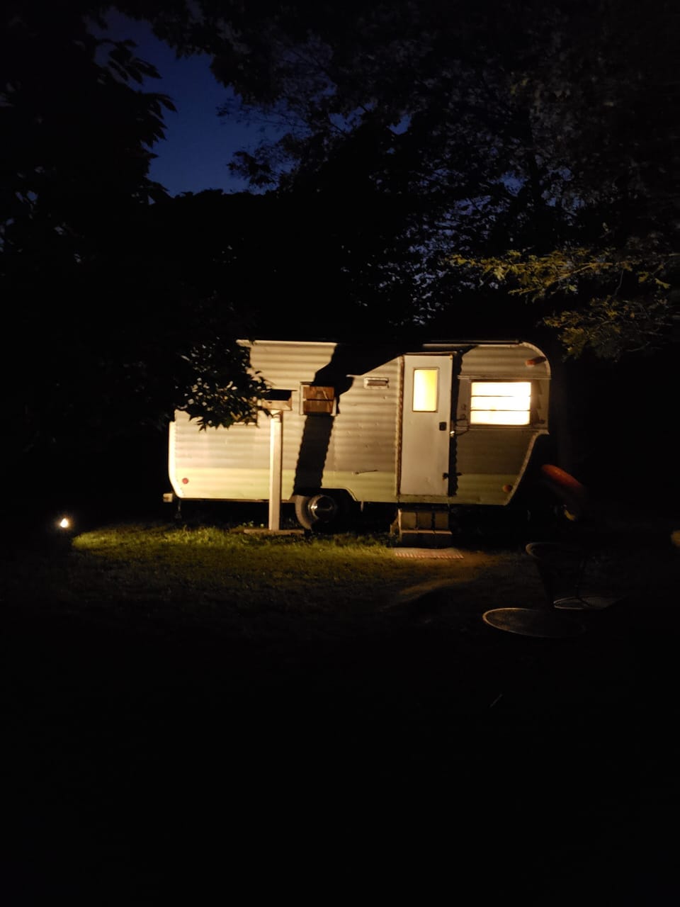 Camp Fannie at night.. will have more lights for 2024..