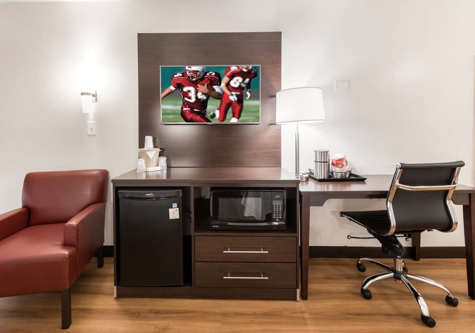 Premium Room, 2 Queen Beds (Upgraded Bedding & Snack, Smoke Free) | Desk, laptop workspace, blackout drapes, iron/ironing board