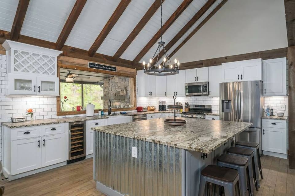 The open floor plan allows for everyone to easily congregate...