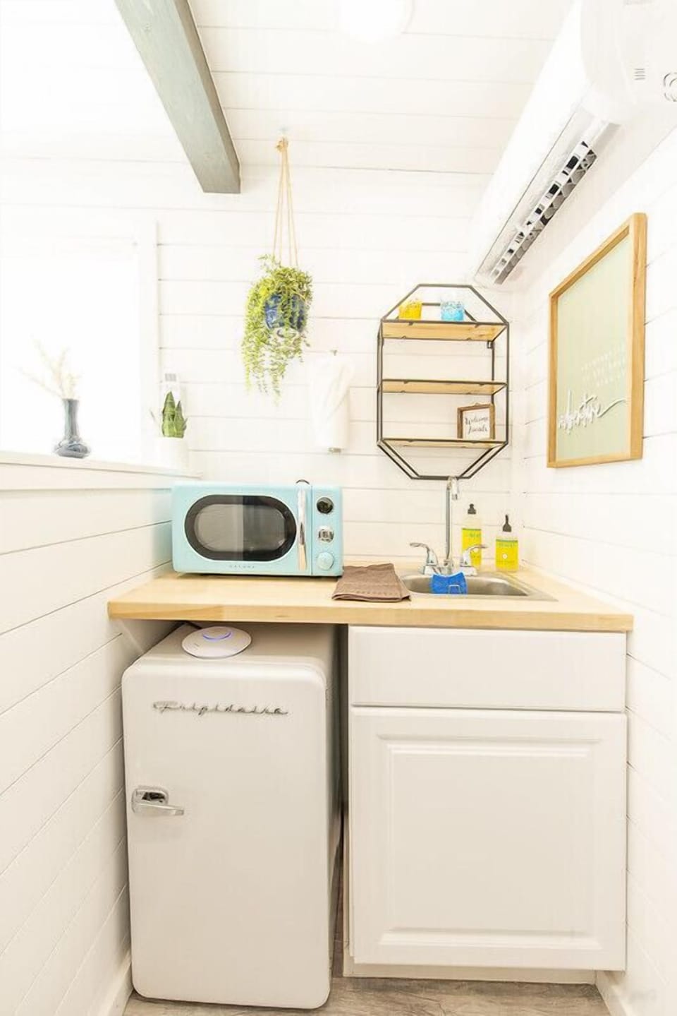 Microwave and fridge