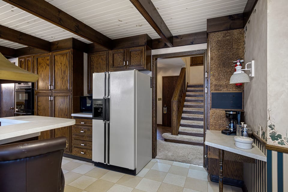 We have a double oven and large refrigerator if you have larger cooking needs.