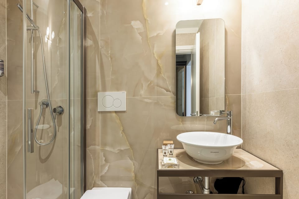 Superior Double or Twin Room | Bathroom | Shower, hair dryer, slippers, towels