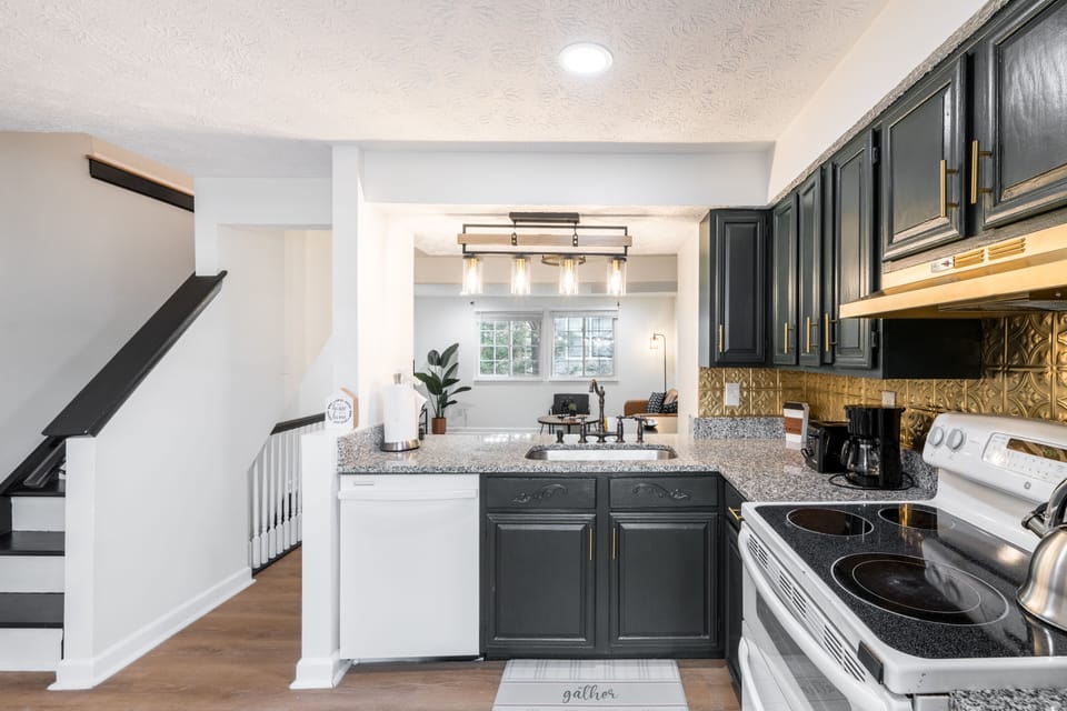 Fully stocked kitchen with all the amenities you need for home cooking  