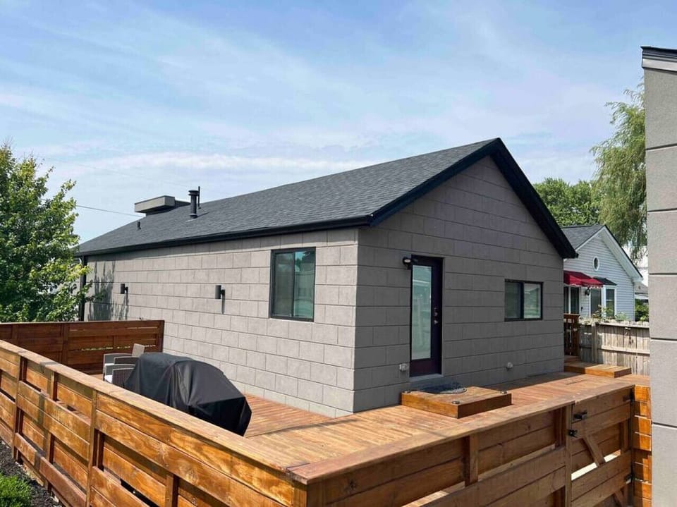 Back of house - large deck and privacy fence
