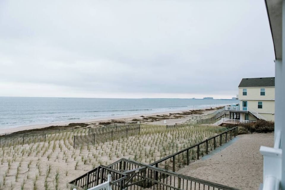 Direct access to the beach from the ground floor deck.