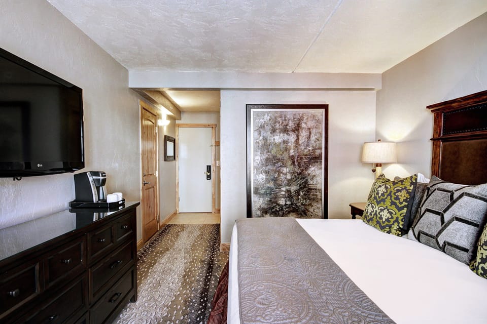 Get a good night's sleep in the plush bed.